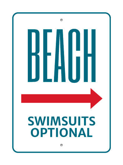 Beach Swimsuits Optional Beach Directional Sign Nude Beach Arrow Metal Sign EBay