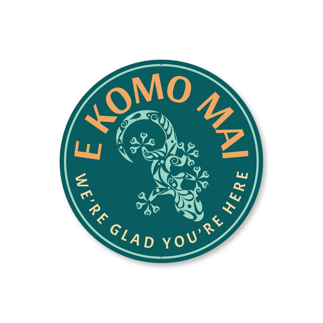 ハワイアン サインボード E Komo Mai