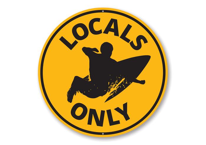 Locals Only Surfing Decorative Sign Custom Aluminum Sign Ebay