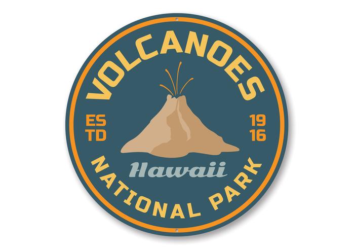 Volcanoes Sign, National Park Hawaii Sign, Established 1916 Aluminum ...