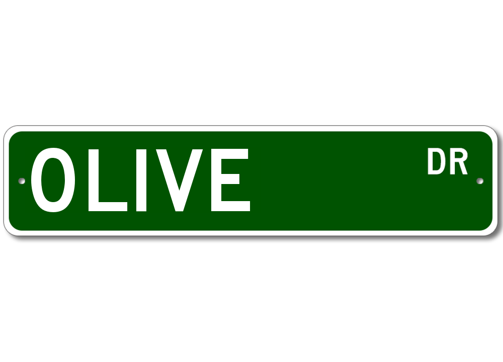 Olive Drive Street Sign Personalized Custom Last Name Metal Sign ...