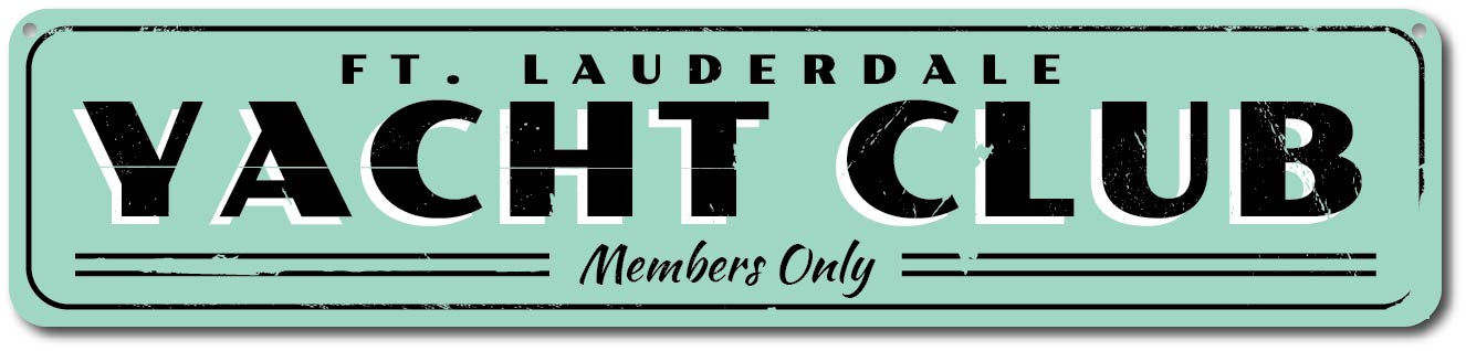 Custom Beach Sign ENSA1001319A Personalized Members Only Sign Yacht Club Sign