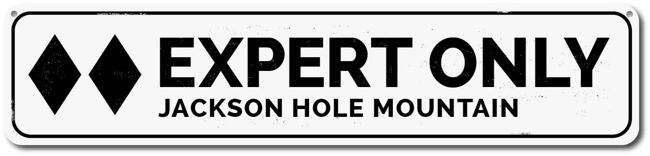 Personalized Double Black Diamond Expert Only Ski Sign Mountain