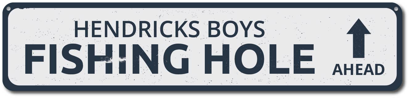 The YOUR NAME Family Lake House Sign Metal Fishing Cabin Decor 106180101001