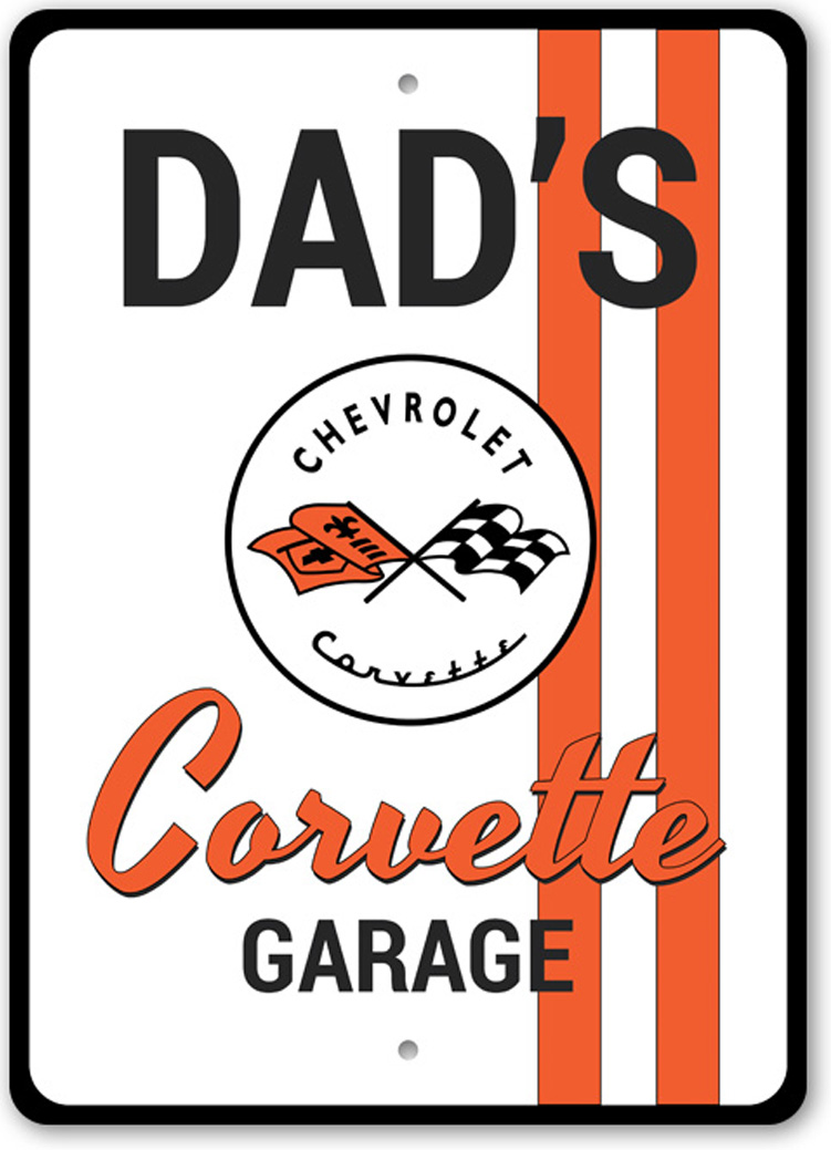 Personalized Corvette Garage Sign Personalized Chevy Man Cave Aluminum Decor
