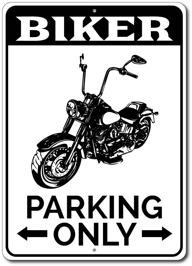 Personalized Biker Parking Sign Custom Motorcycle Lover Plaque Gift