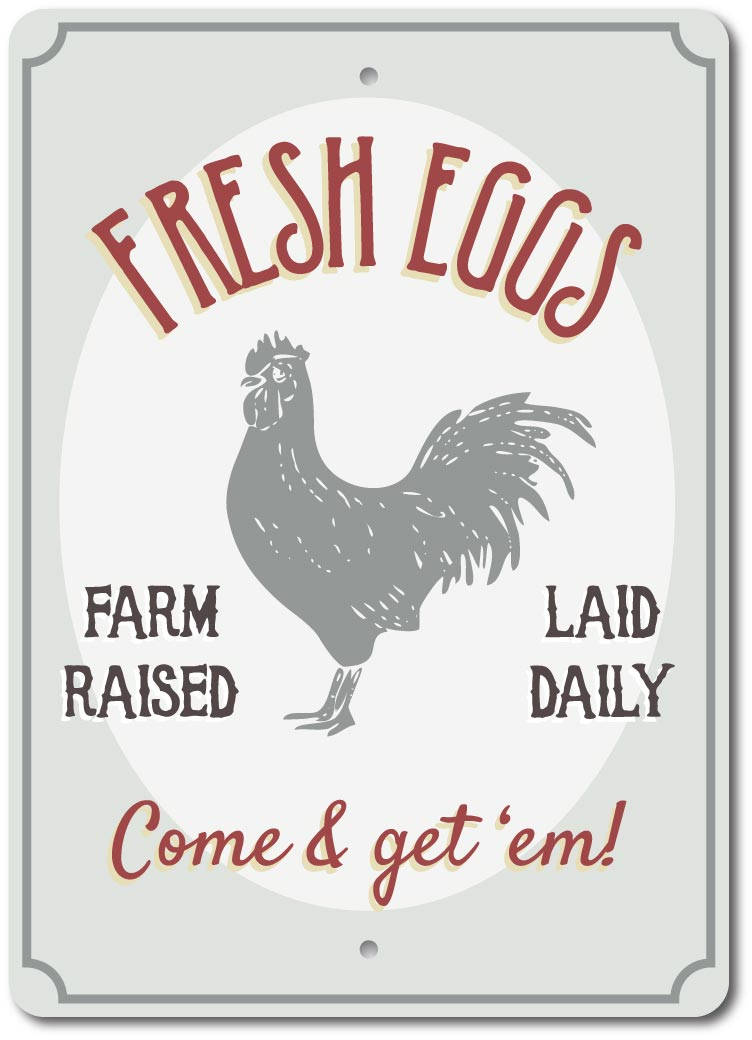 Fresh Eggs Sign Farm Eggs Sign Metal Farm Kitchen Decor Ensa Ebay