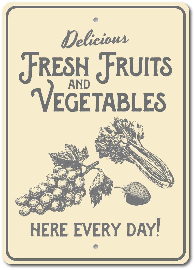 Vegetables Sign, Fresh Fruit Sign, Metal Produce Sign ENSA1003003 | eBay