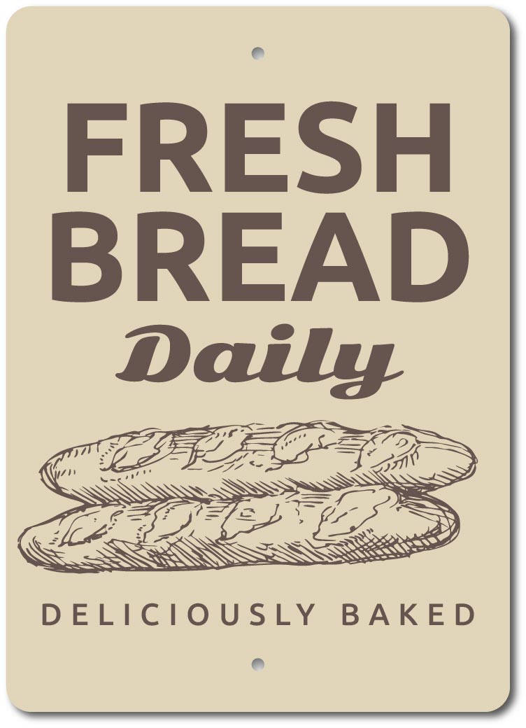 Custom Bake Shop Sign Fresh Bread Personalized Baker Gift Kitchen Wall