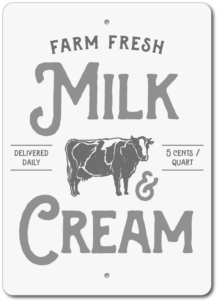 Milk Cream Sign Farm Fresh Milk Sign Dairy Cow Decor Ensa Ebay