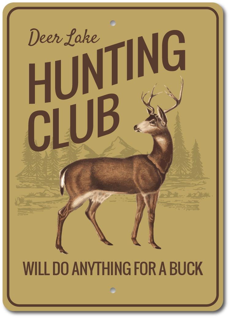 Deer Hunting Tin Sign Metal Poster Wall Art Cabin Bar Decor Buck Hunter Gift Ds Home Décor Posters Prints - Deer Hunting Home Decor