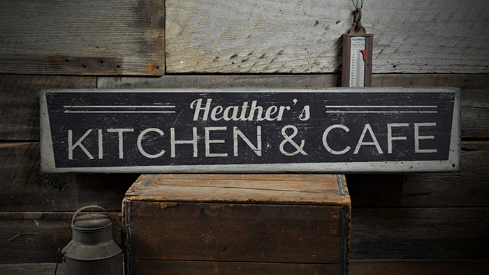 Custom Chef Baker Name Kitchen /& Cafe Rustic Distressed Wood Sign ENS1001446