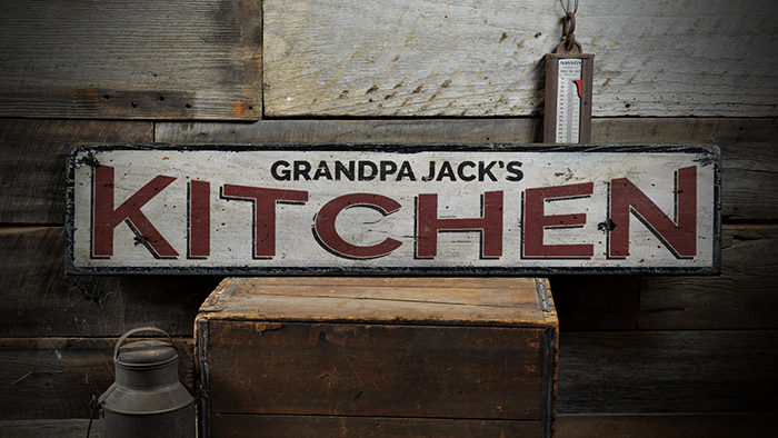 Custom Chef Baker Name Kitchen /& Cafe Rustic Distressed Wood Sign ENS1001446