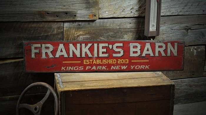 Custom Barn City State Sign Rustic Hand Made Vintage Wooden Sign