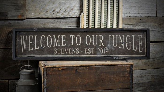 Custom Welcome To Lake Sign Rustic Hand Made Vintage Wooden Sign ENS1000375