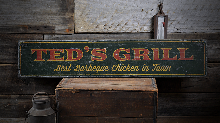 Grill Custom For Bbq Pit Decor Grill Rustic Distressed Wood