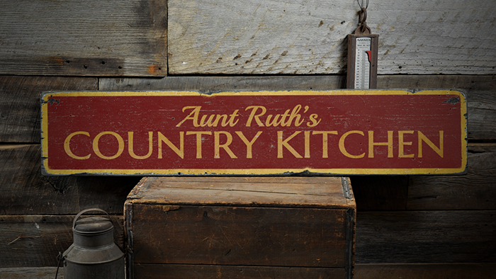 Custom Chef Baker Name Kitchen /& Cafe Rustic Distressed Wood Sign ENS1001446